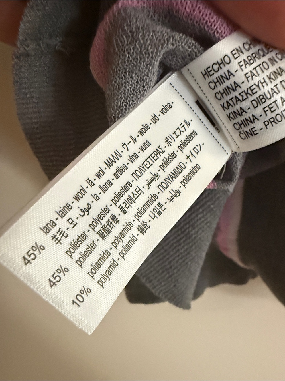 Zara Wool Lightweight Knit Gray & Pink Stripe Polo Sweater - Picture 8 of 9